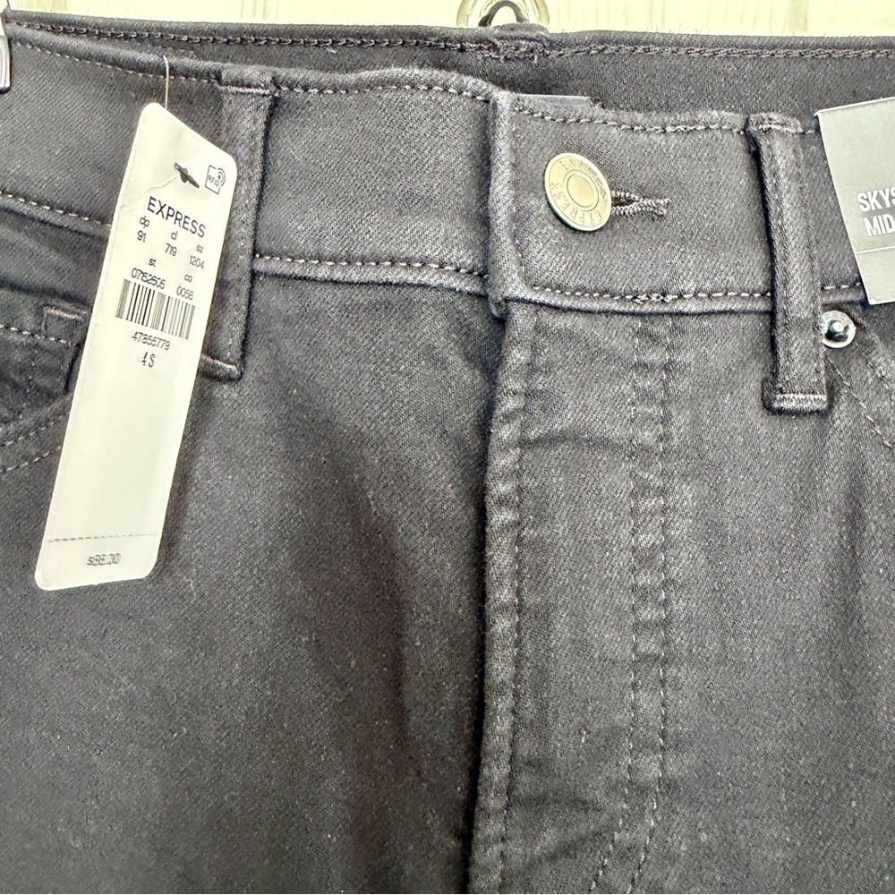 EXPRESS Skyscraper Mid Rise Stay Black Jeans Size 4 Short 4S - Picture 12 of 15